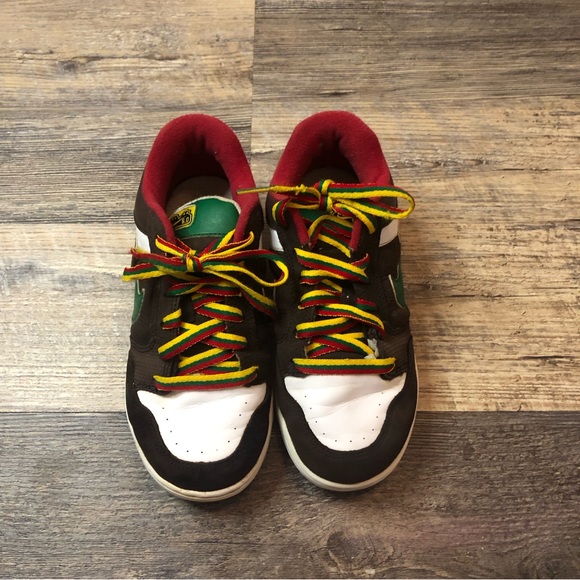 Nike Dunk Air Morgan 6.0 SB LOW kids Shoes Brown, red and green - Size 3 - Picture 9 of 13